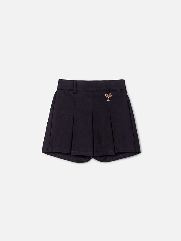 Shorts Saia Infantil Com Pregas Preto Anime