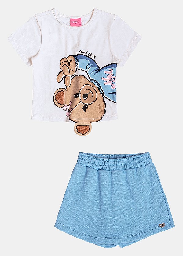 Conjunto Infantil Azul Urso Orelha Momi