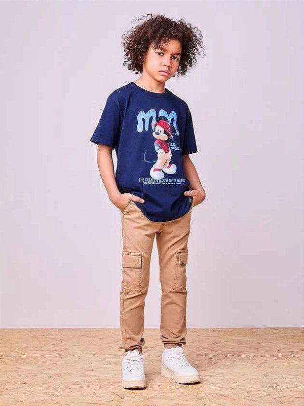 Camiseta Infantil Mickey Marinho