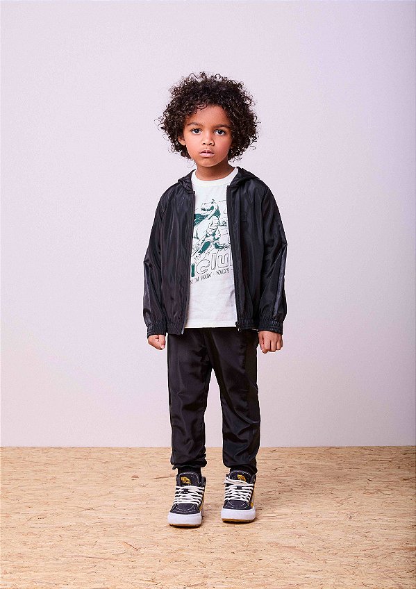 Conjunto Infantil Microfibra Preto Youcci