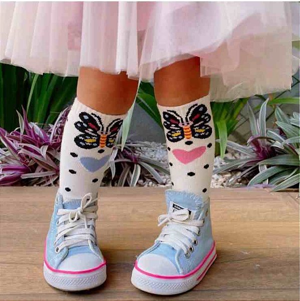 Meia Infantil Butterfly Cantarola