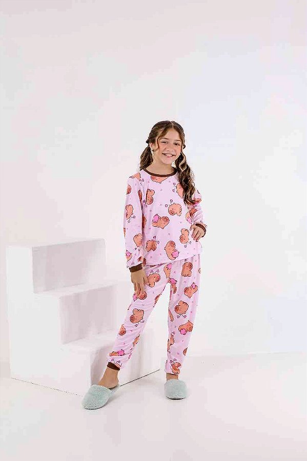 Pijama Infantil Fechado Capivara