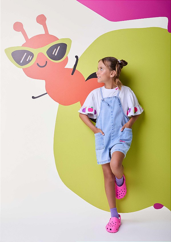 Blusa Infantil Babado Mangas Bimbi