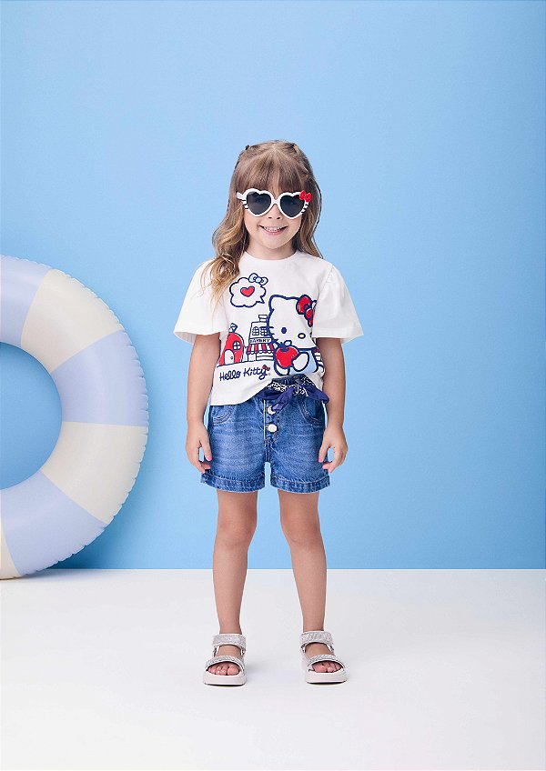 Shorts Jeans Infantil Com Botoes Momi