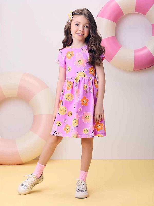 Vestido Infantil Floral Smile Momi