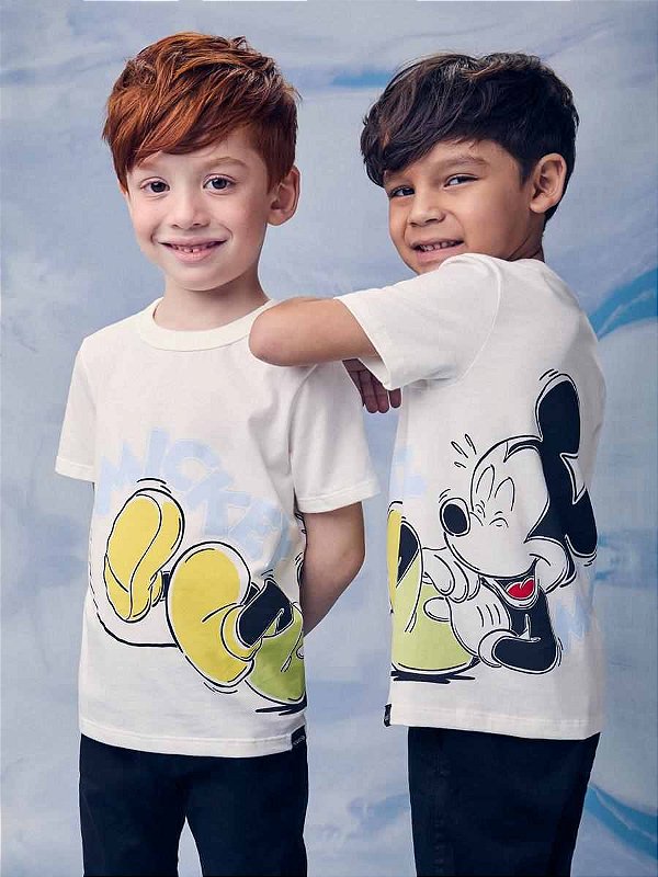 Camiseta Infantil Mickey Mouse Perola Youccie