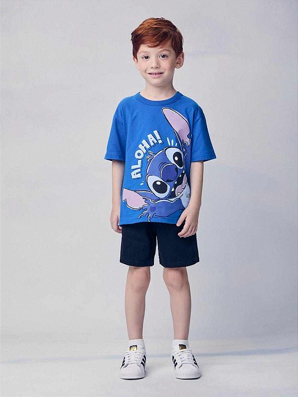 Camiseta Infantil Stitch Azul Youccie