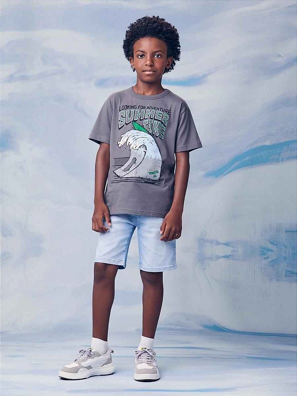 T-shirt Infantil Surf Skate Cinza Youccie