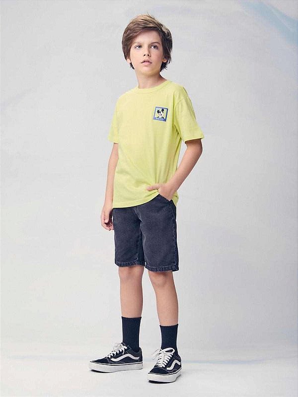 Camiseta Infantil Mickey Verde Melao Youcci