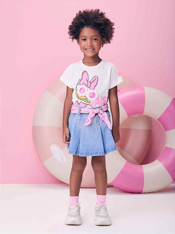 Blusa Infantil Daisy Com Oculos Neon Momi