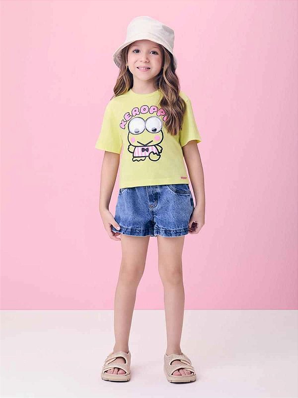 Blusa Infantil Keroppi Verde Melao Momi
