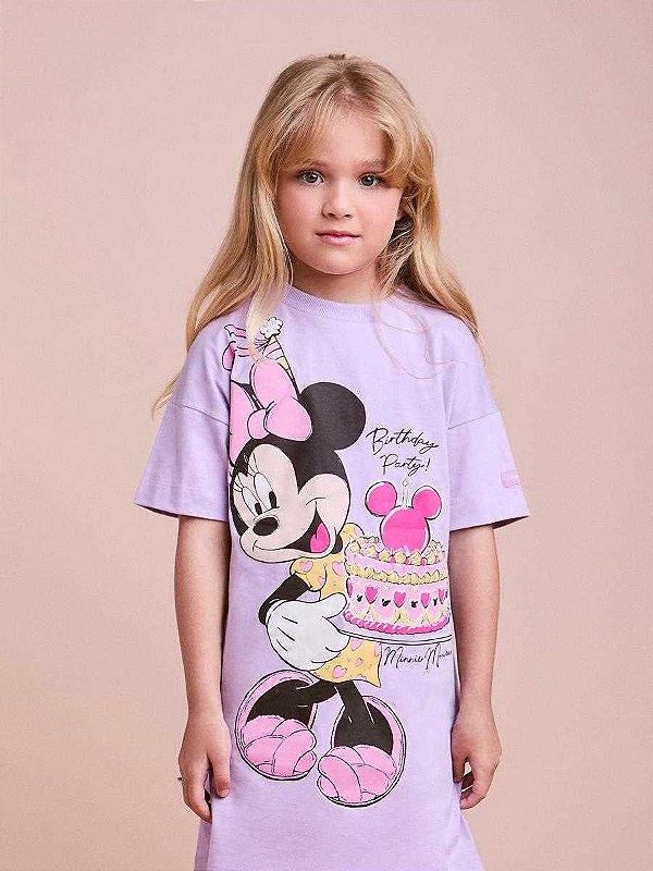 Camisola Infantil Minnie Mouse Lavanda Anime