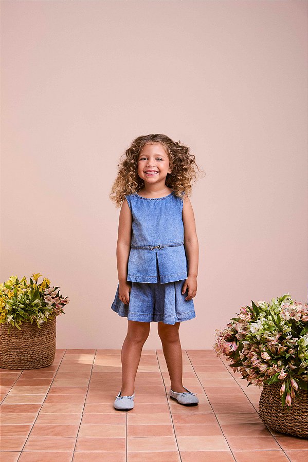 Conjunto Jeans Infantil Com Fenda Anime