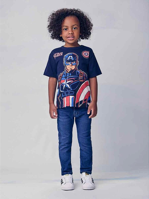 T-shirt Infantil Marvel Marinho Youccie
