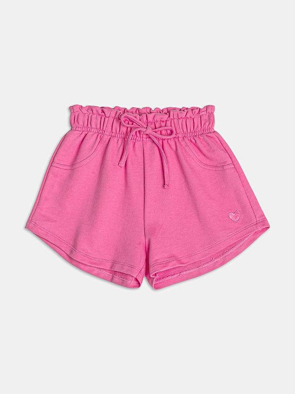 Shorts Infantil Moletom Rosa Cherry Momi