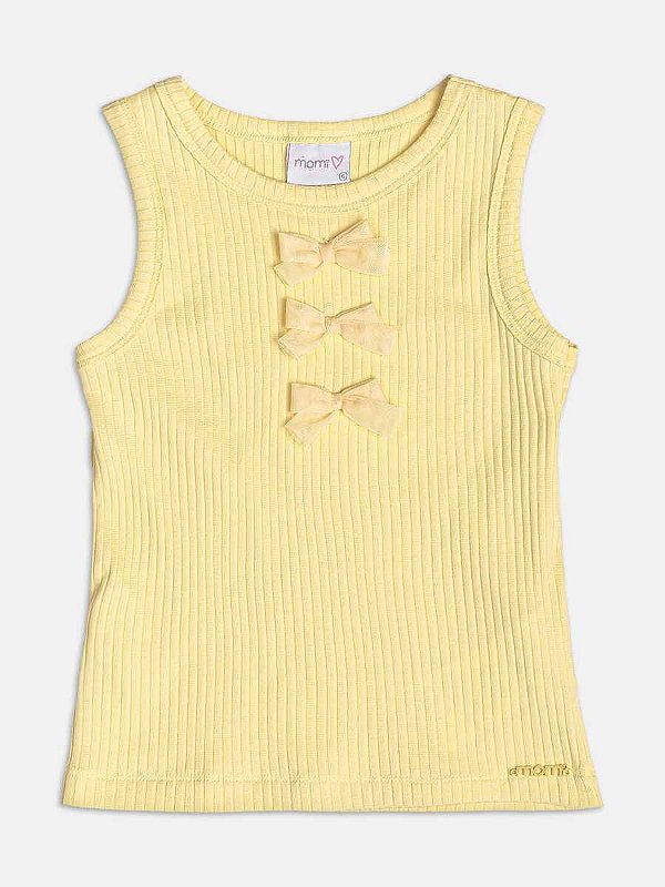 Regata Infantil Lacos De Tule Amarelo Momi