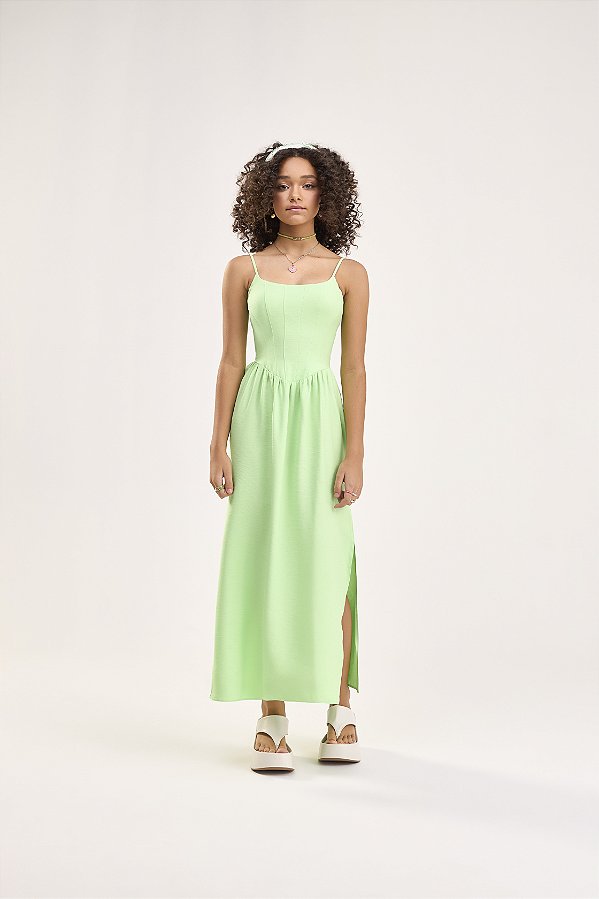 Vestido Cris Verde Pistache Bobbyluu
