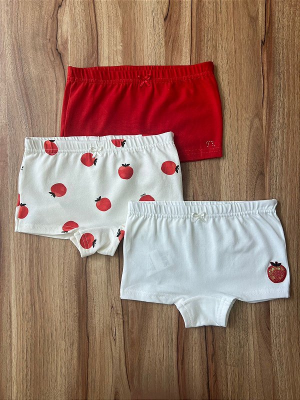 Kit Calcinha Infantil Maças Nini Bambini