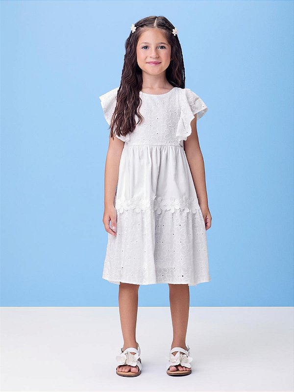 Vestido Infantil Compose De Laise Off White Momi