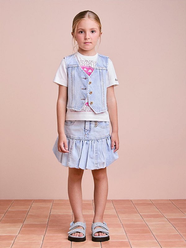 Saia Jeans Infantil Balone Anime