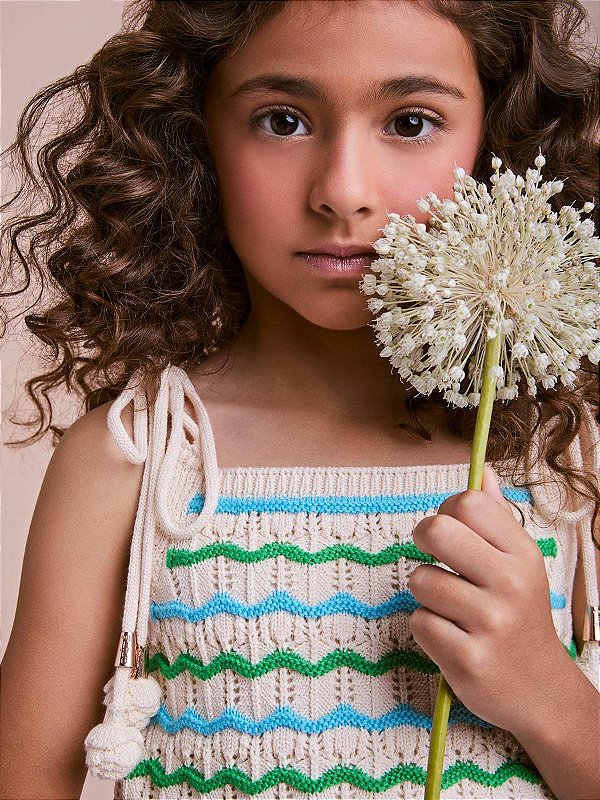 Conjunto Infantil Tricot Listras Anime