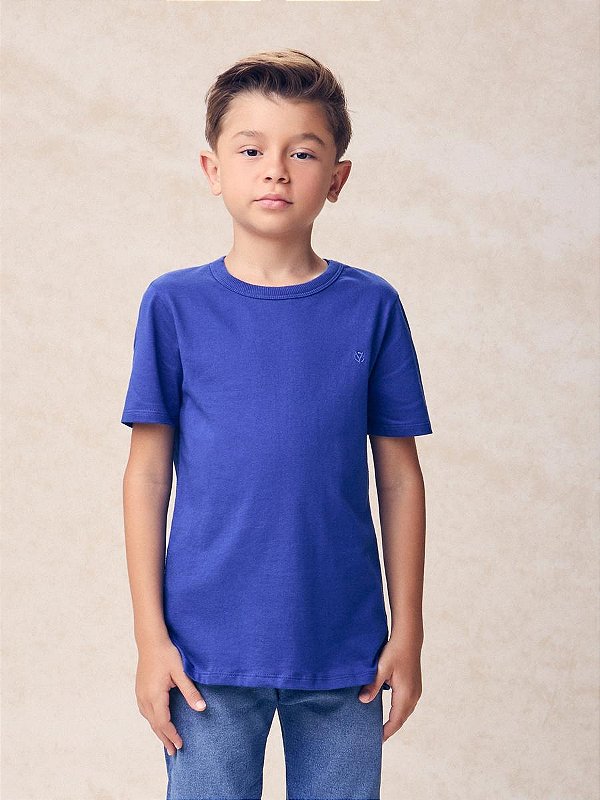 Camiseta Infantil Basica Azul Royal Youccie