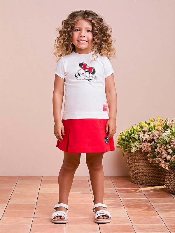 Conjunto Infantil Minnie Shorts Saia Anime