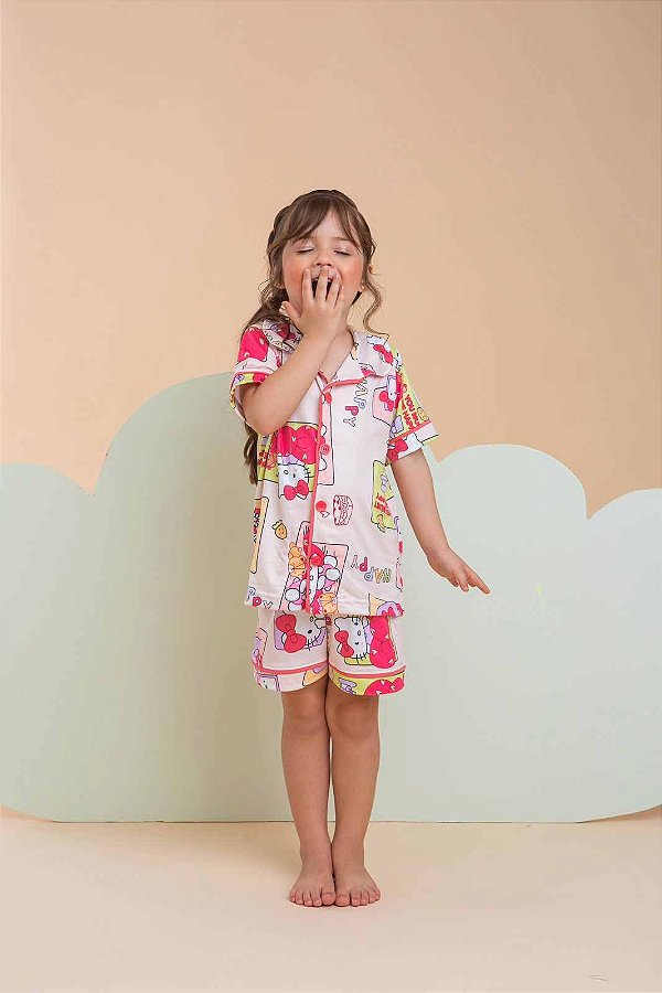 Pijama Americano Infantil Hello Kitty