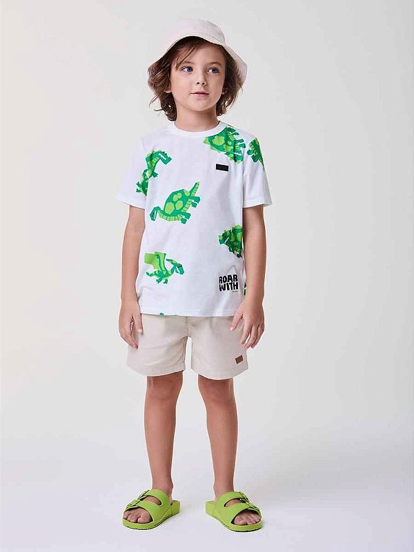 Bermuda De Cadarco Infantil Bege Claro Bimbi