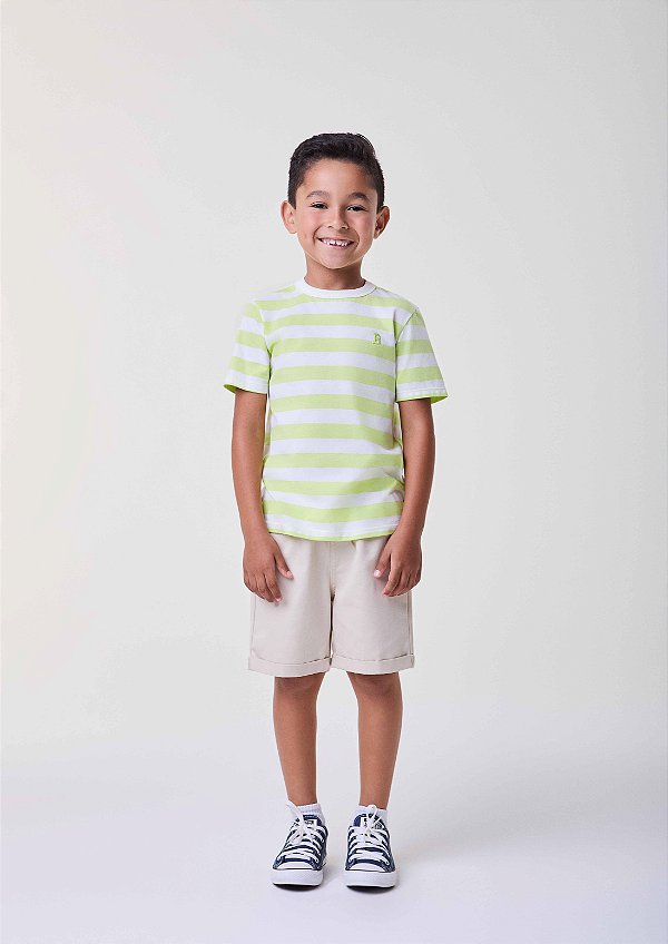 Conjunto Infantil Listras Verde Bimbi