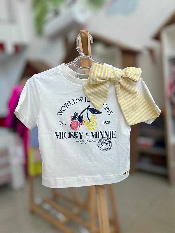 Blusa Infantil Mickey Cereja Anime