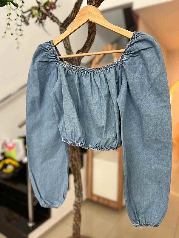 Blusa  Jeans Ciganinha I Am