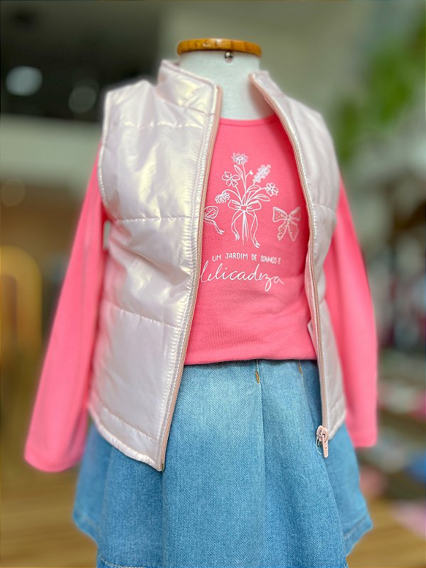 Colete Infantil Rosa Nini E Bambine