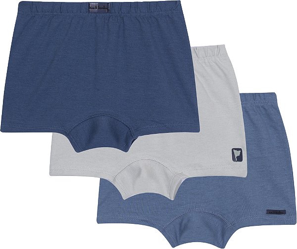 Kit Cueca Boxer Infantil Azul Nini E Bambine