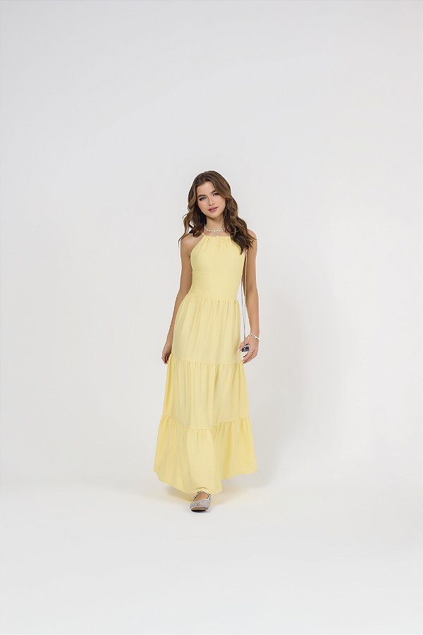 Vestido Longo Kaline Amarelo Bobbyluu