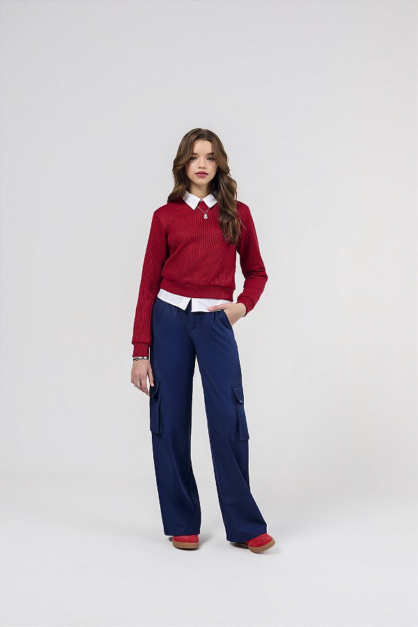 Sueter Belle Cor Cereja Bobbyluu