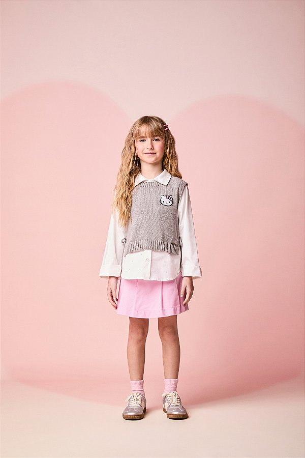 Colete Infantil De Tricot Hello Kitty  Momi