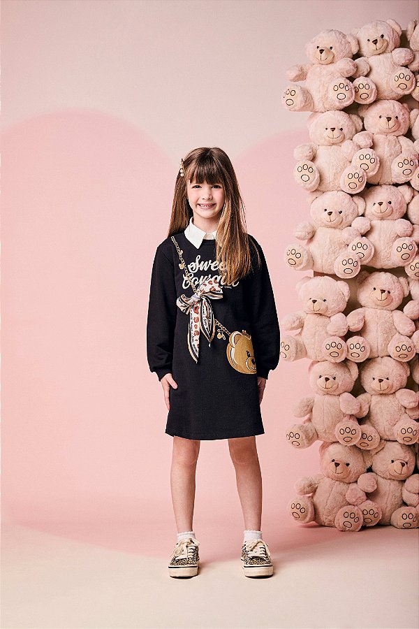 Vestido Infantil Lenco Animal Print Momi