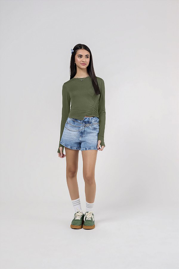 Blusa Teen Malha Soft Verde Bobbyluu