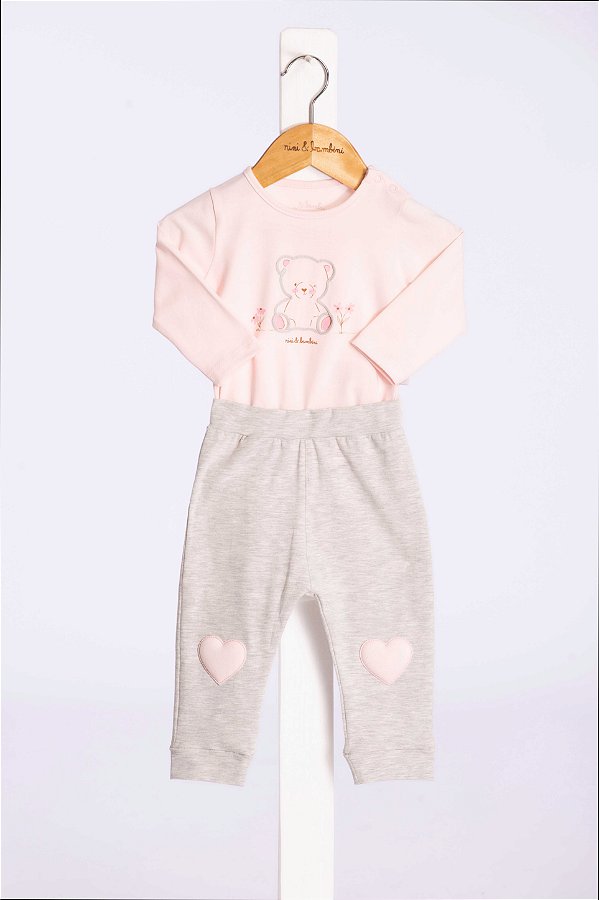 Conjunto Bebe Ursinha Rosa Nini Bambine