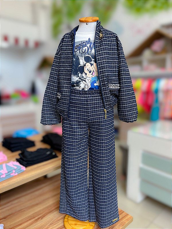 Conjunto Tweed Infantil Marinho Anime