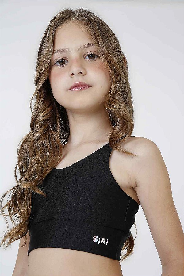 Top Fitness Infantil Preto Siri