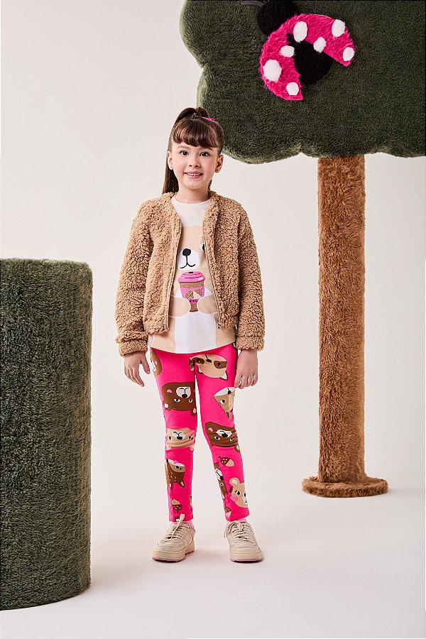 Jaqueta Infantil Peluciada Bege Bimbi