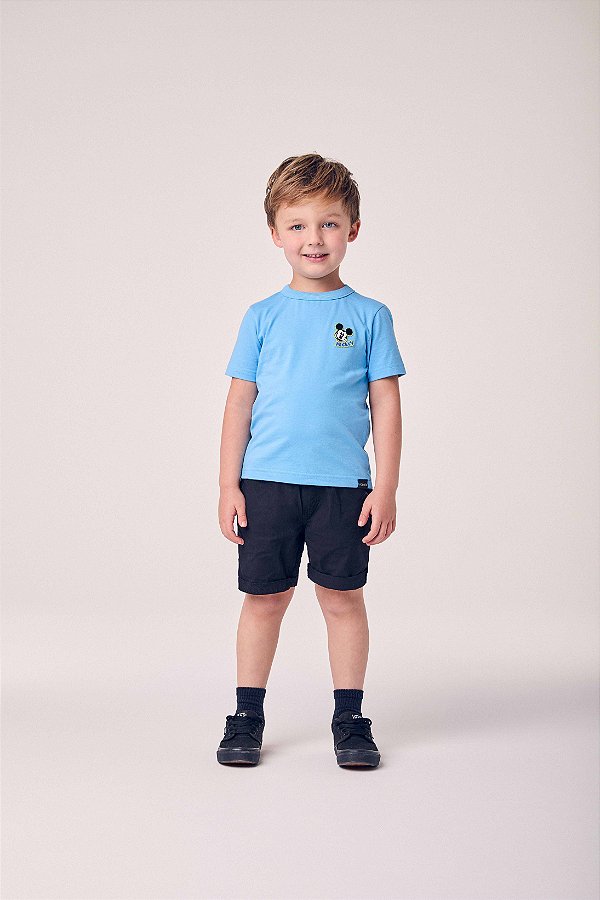 Camiseta Infantil Azul Path Mickey Youccie