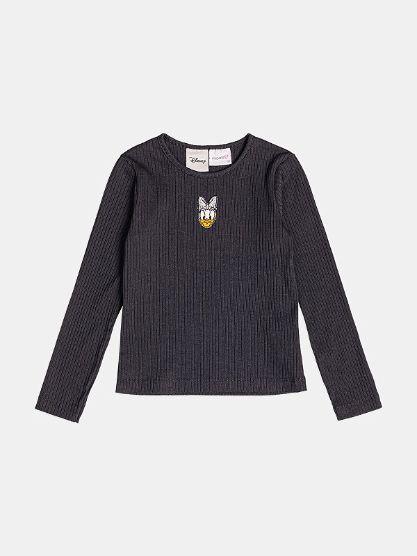 Blusa Infantil Canelada Daisy Preto Momi