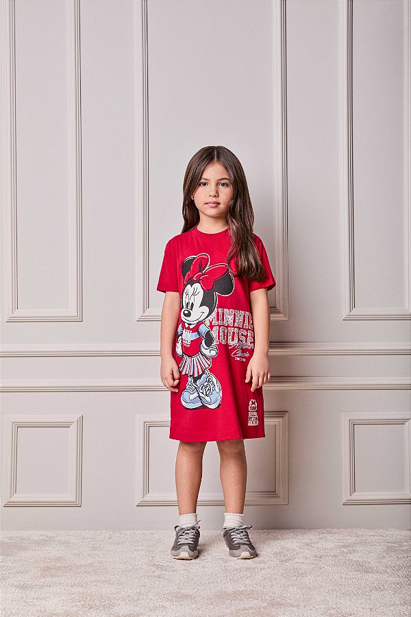 Vestido Infantil Minnie Vermelho Anime