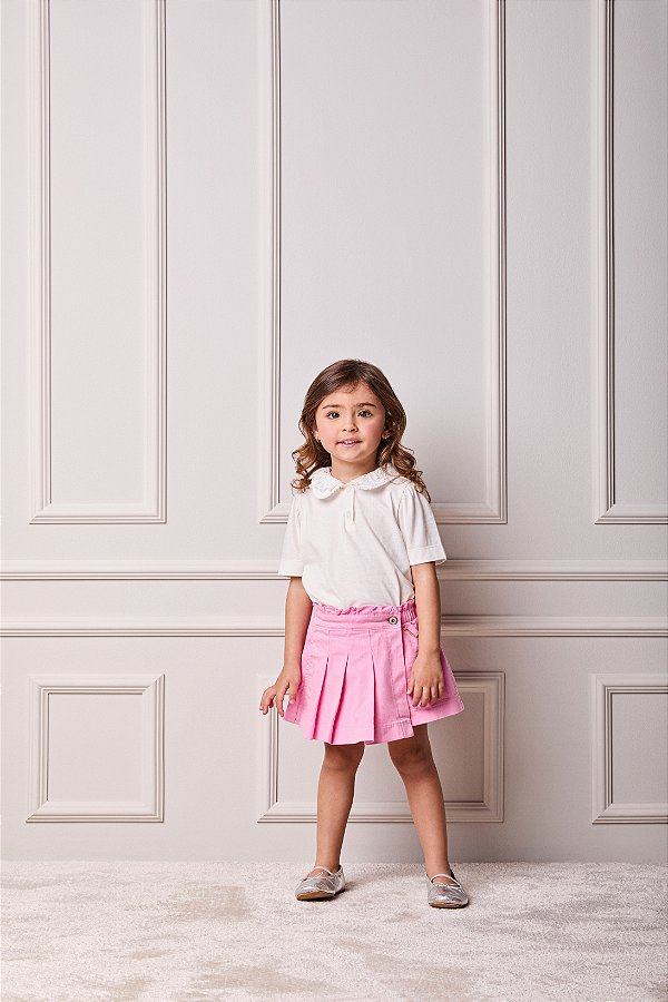 Shorts Saia Infantil Petite Rosa Girly Anime