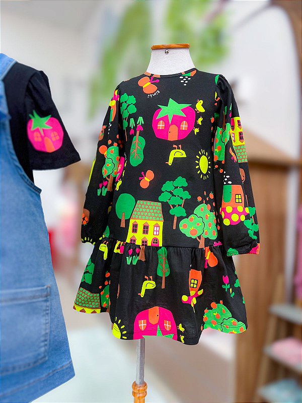 Vestido Infantil Fazendinha Bimbi