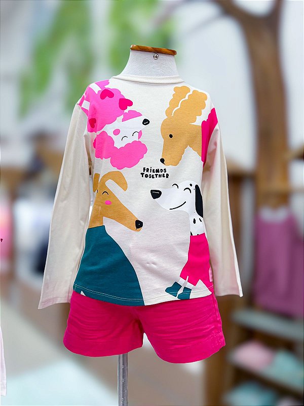 Blusa Infantil Friends Bege Vanilla Bimbi