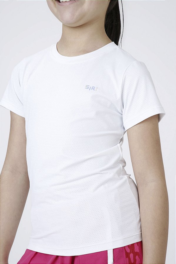 Blusa Fitness Infantil Branca Siri